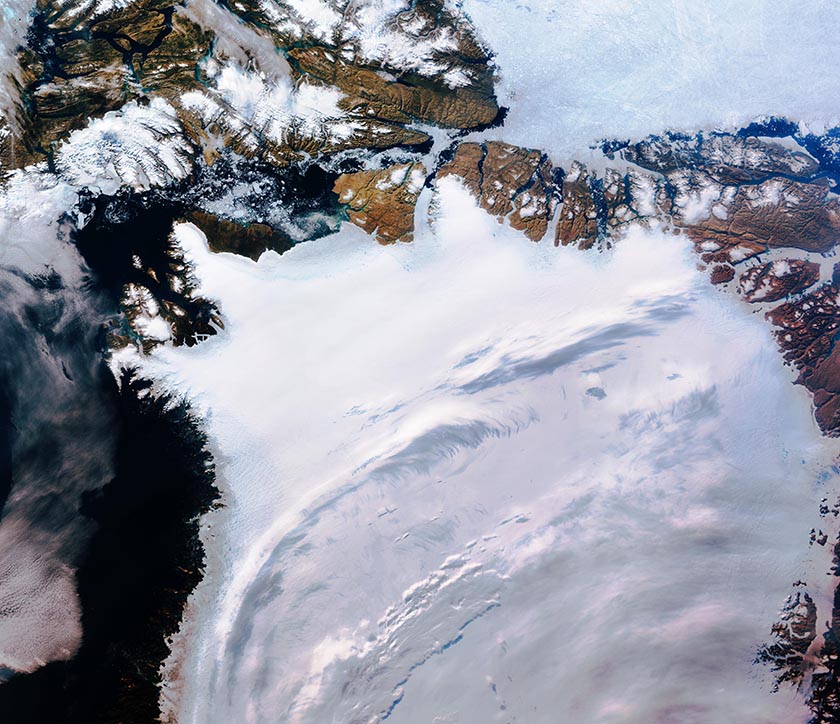 Northwest Greenland captured by the Copernicus Sentinel-3 mission, © ESA.